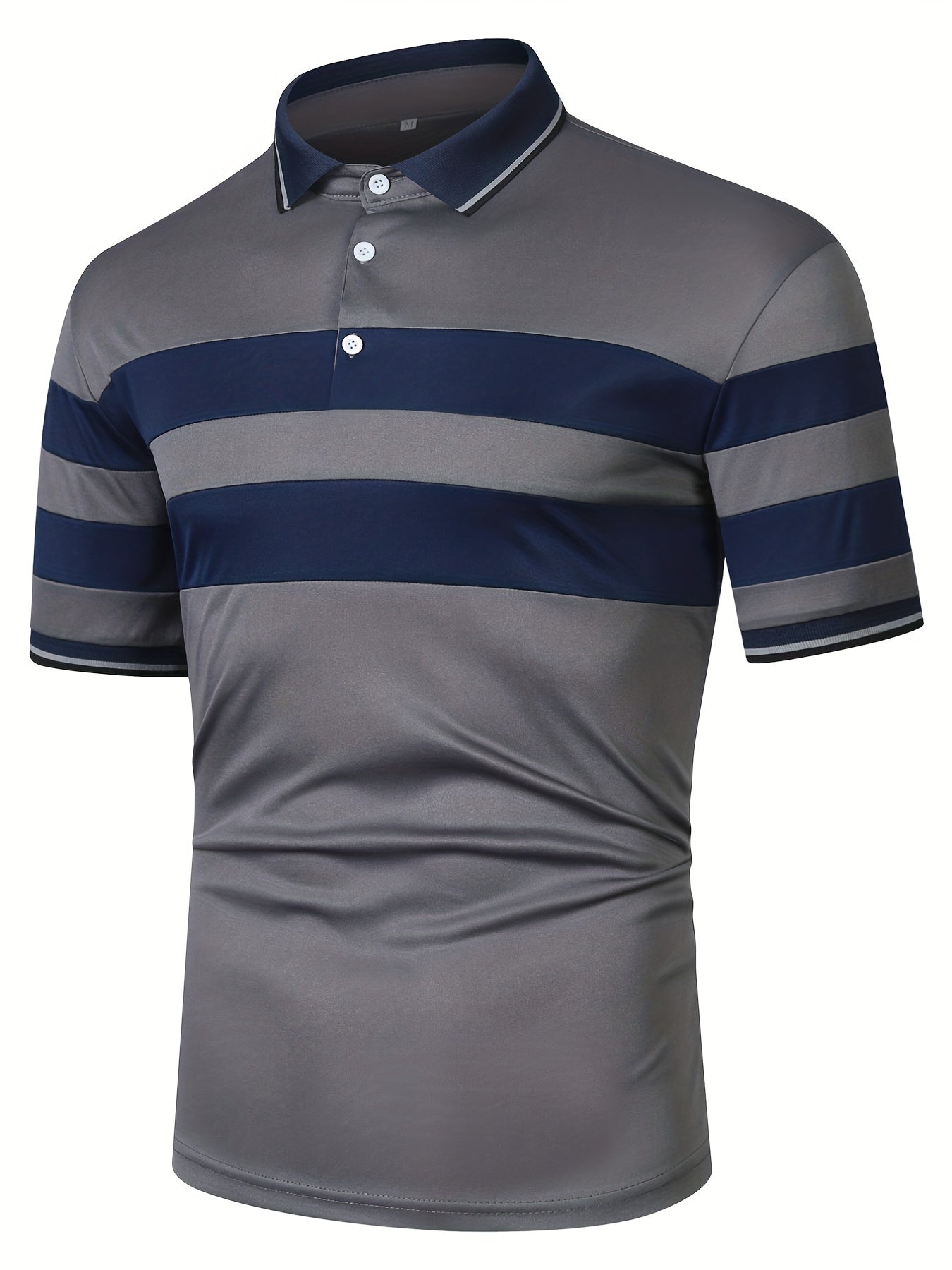 Men's Casual Striped Short Sleeve Polo Shirts