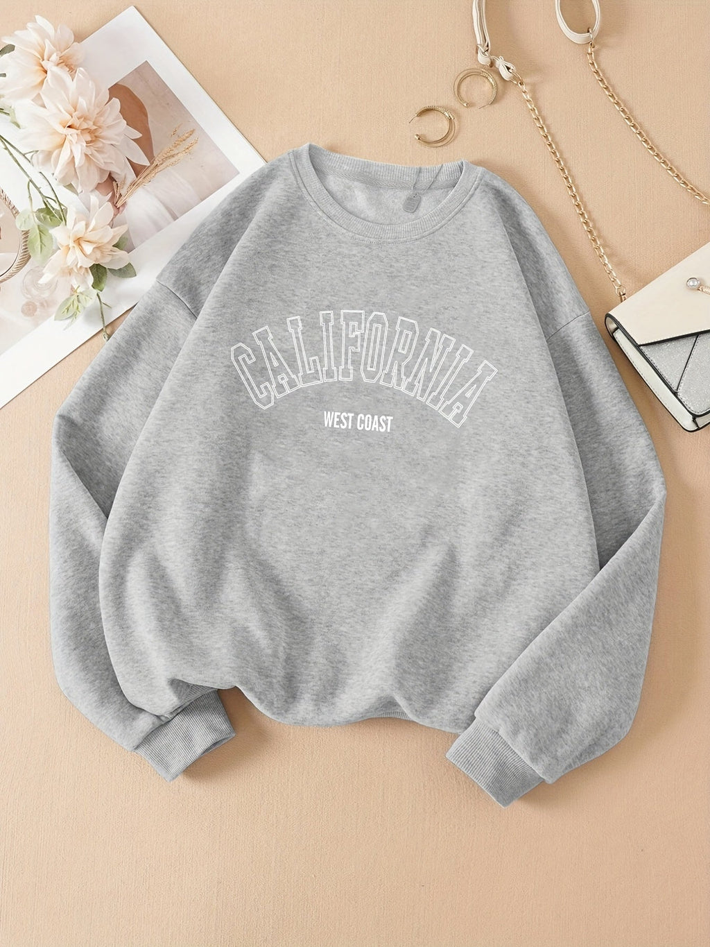 2025 gbolsos  Letter Graphic Fashion Sports Sweatshirt, Round Neck Long Sleeve Active Sweatshirts For Autumn And Winter, Women's Tops