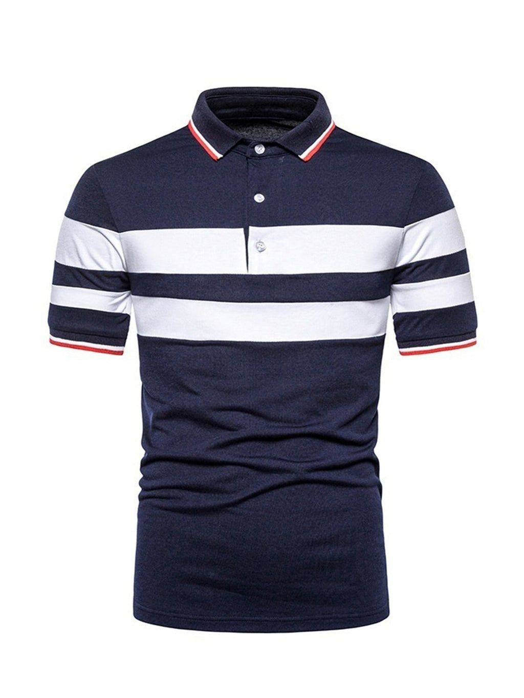 Men's Casual Striped Short Sleeve Polo Shirts