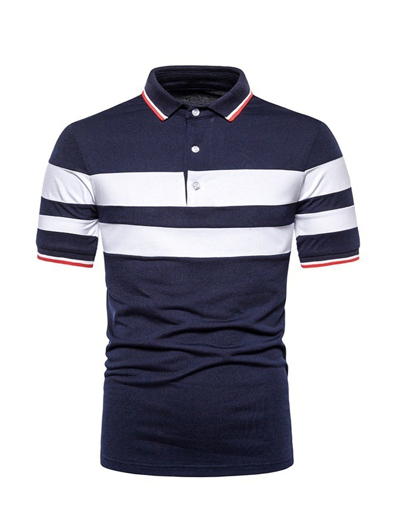 Men's Casual Striped Short Sleeve Polo Shirts