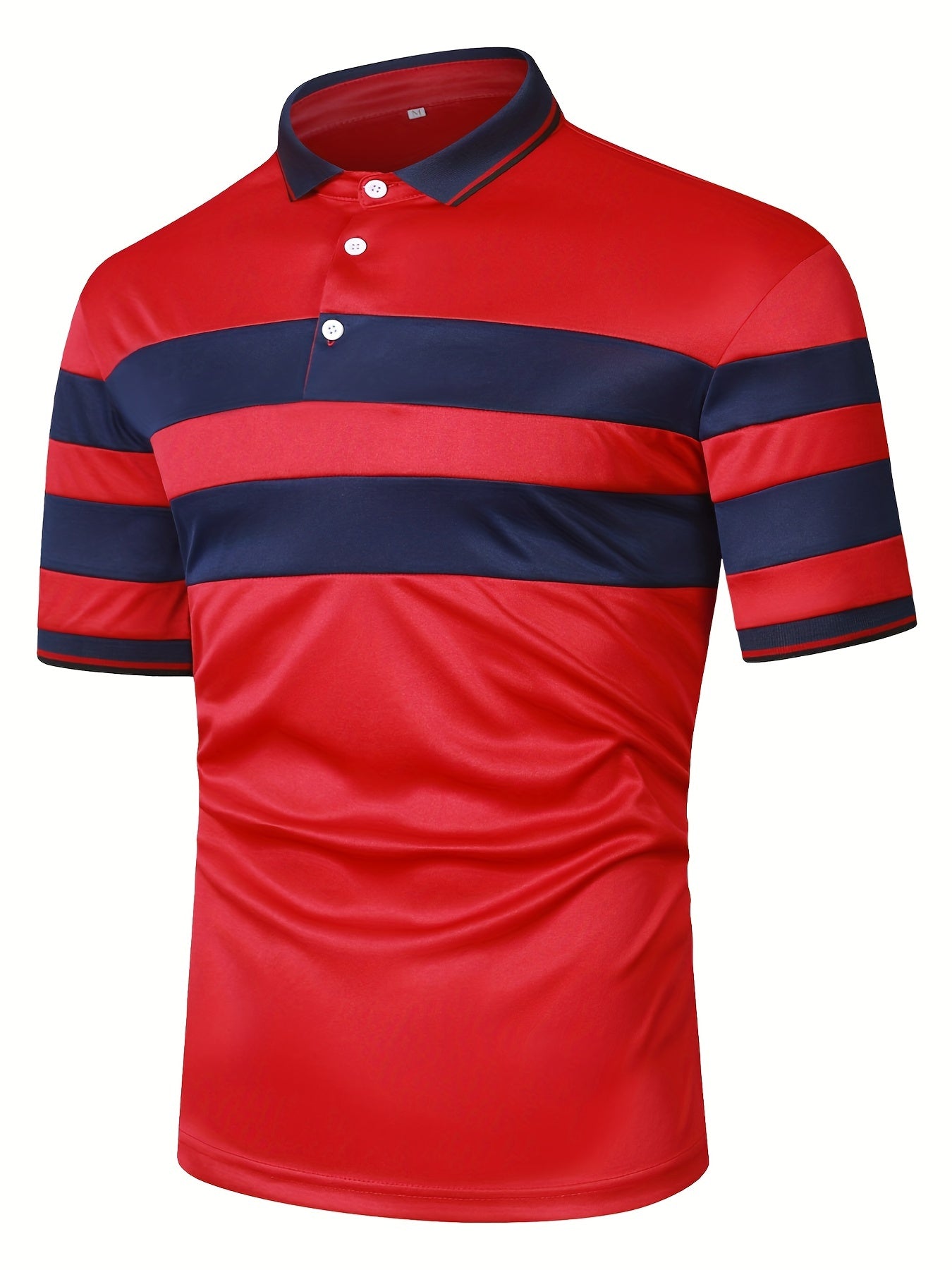 Men's Casual Striped Short Sleeve Polo Shirts