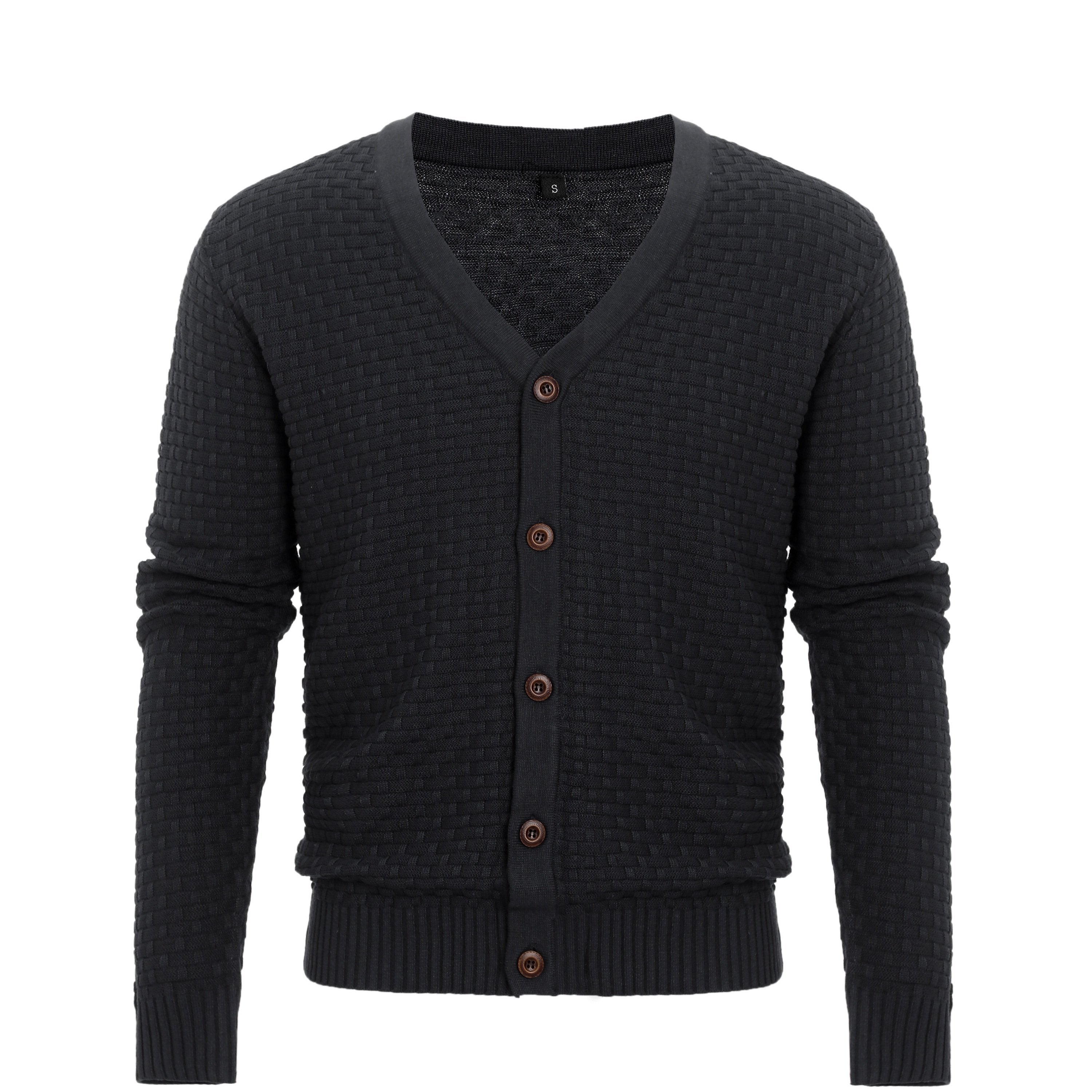 Men's New Knitted Sweater Cardigan Fashion Casual Men's V-neck Button Sweater Men