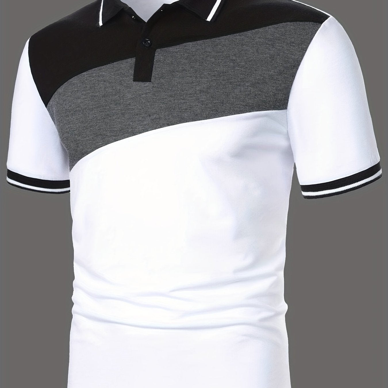 Men's Slim Casual Multi Color Striped Polo Shirt