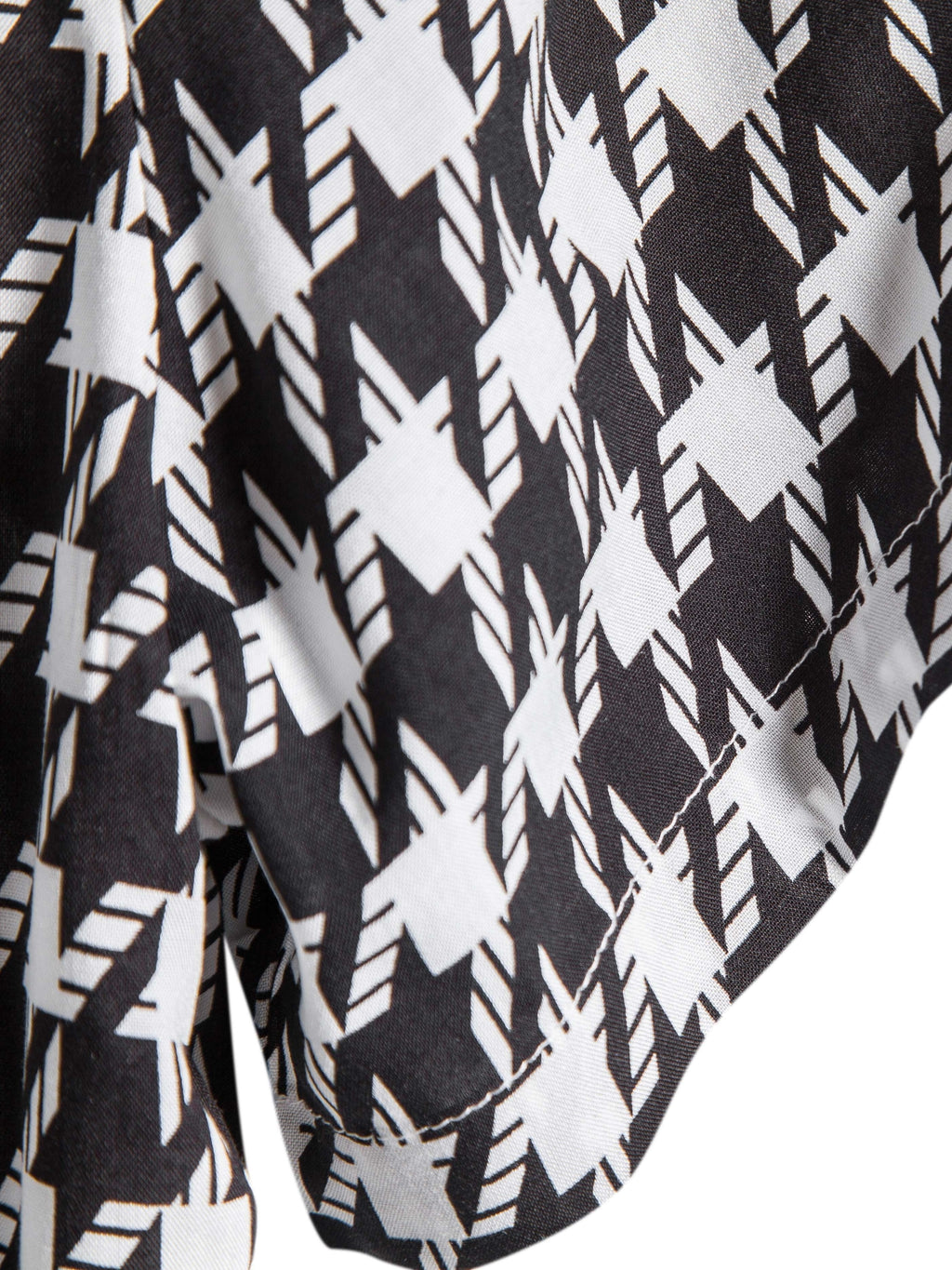 gbolsos   Houndstooth Print -  Button Up Short Sleeve Shirts Summer Casual