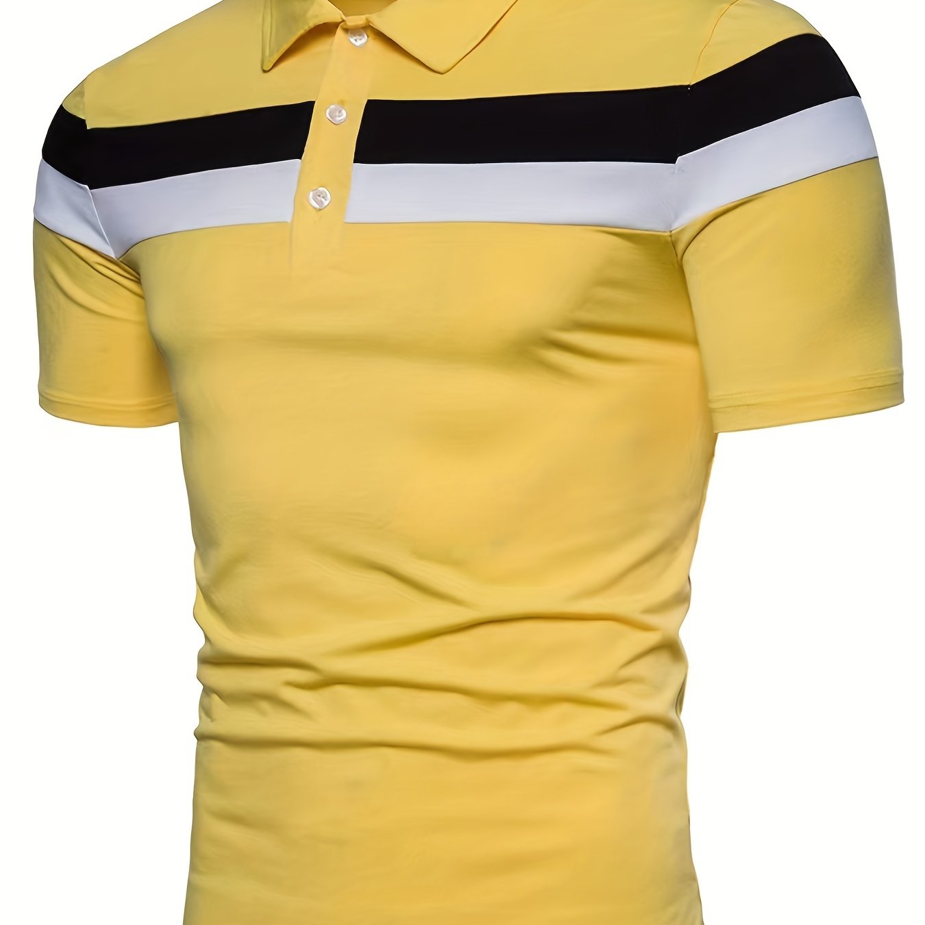 In 2023, The New Men's Short-sleeved Polo Shirt Color Matching Fashion Trend Is Matched With Men's Lapel Short-sleeved Polo Shirt.