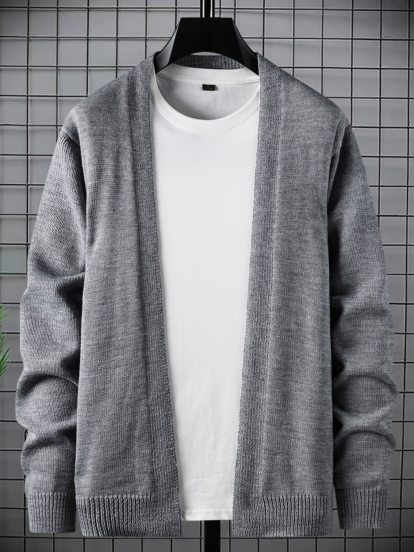 Men's Knit Cardigan Long Sleeves Crew Neck Sweaters, Preppy Clothes