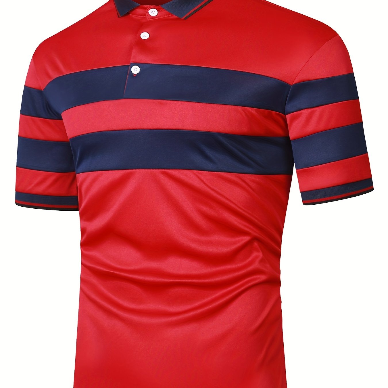 Men's Casual Striped Short Sleeve Polo Shirts