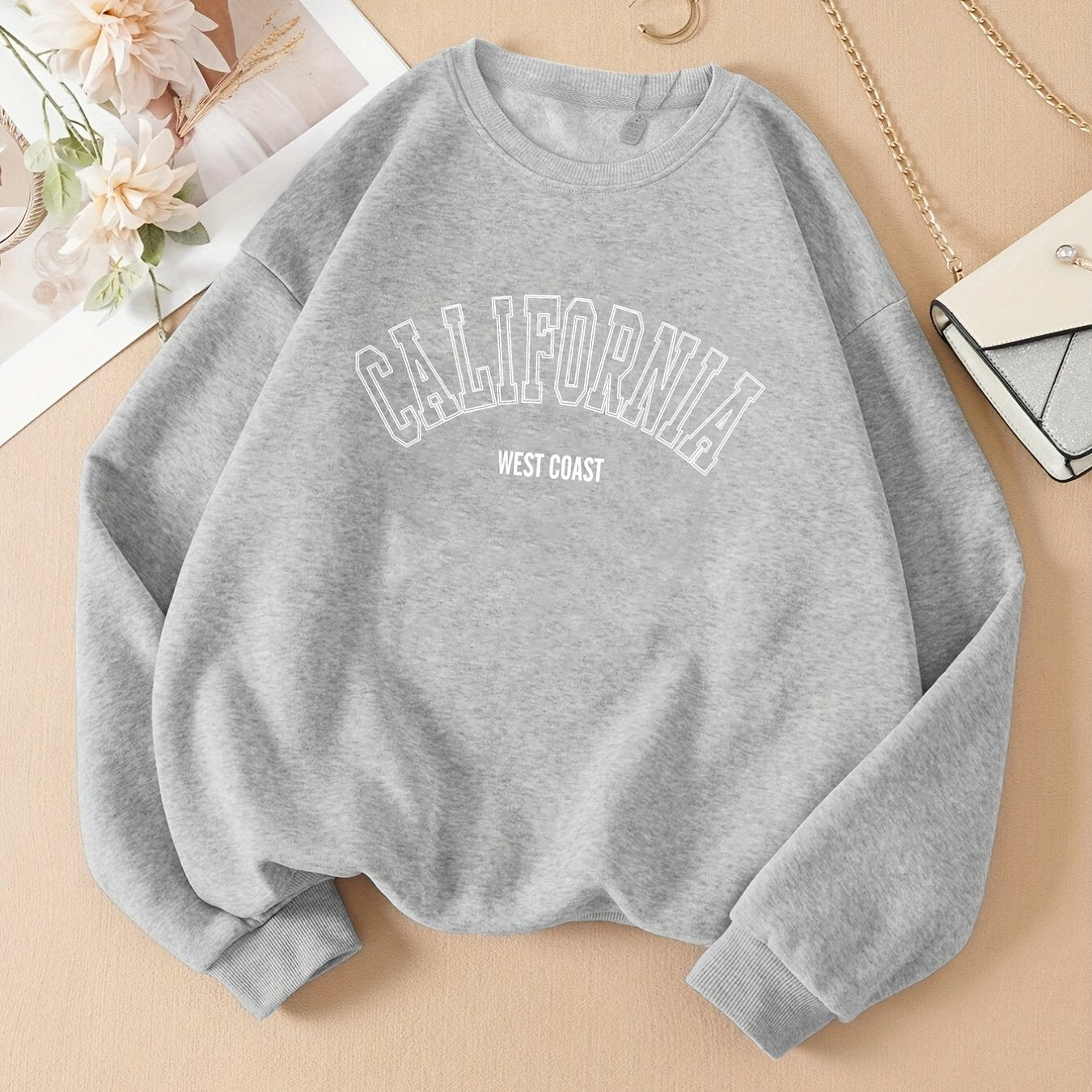 2025 gbolsos  Letter Graphic Fashion Sports Sweatshirt, Round Neck Long Sleeve Active Sweatshirts For Autumn And Winter, Women's Tops