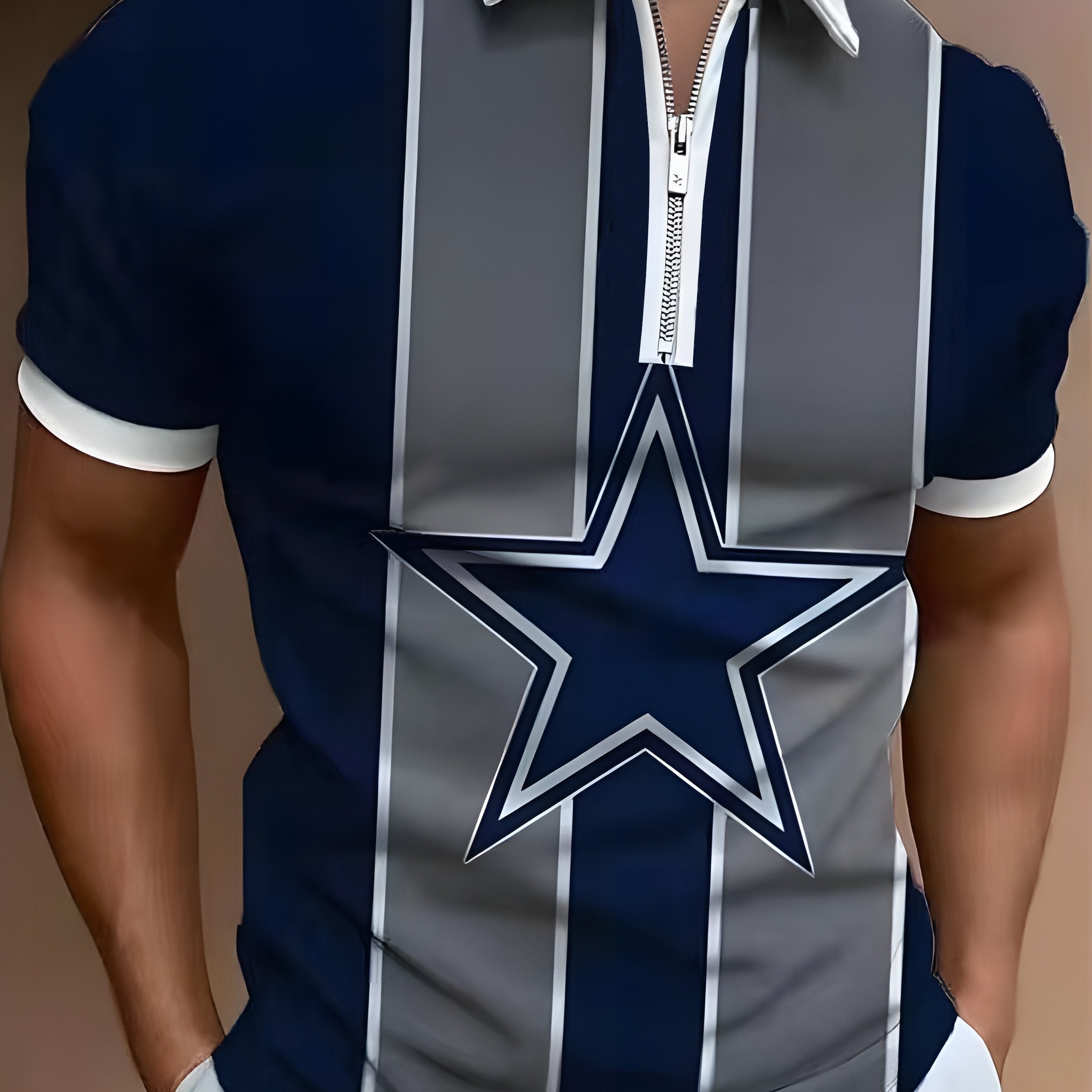 Men's Comfortable Slim Fit Polo Shirt with Zipper V-Neck - Perfect for Summer