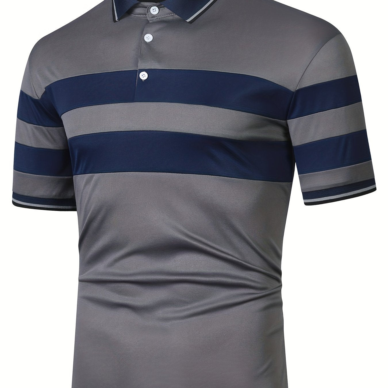 Men's Casual Striped Short Sleeve Polo Shirts