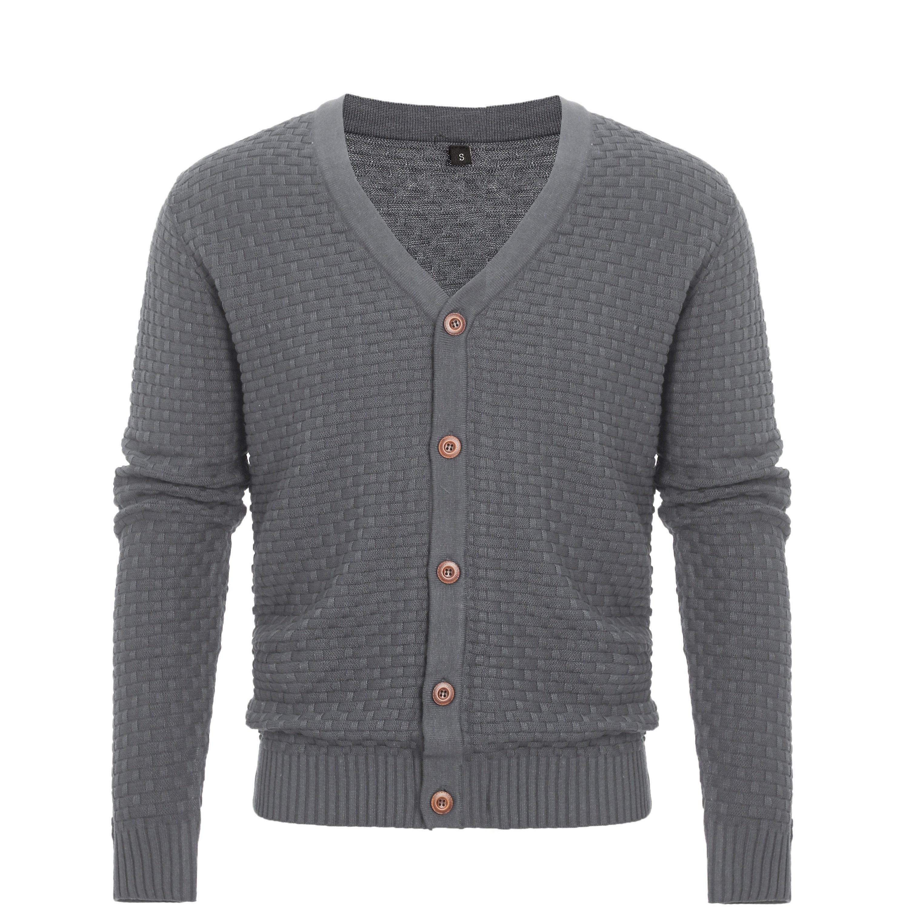 Men's New Knitted Sweater Cardigan Fashion Casual Men's V-neck Button Sweater Men