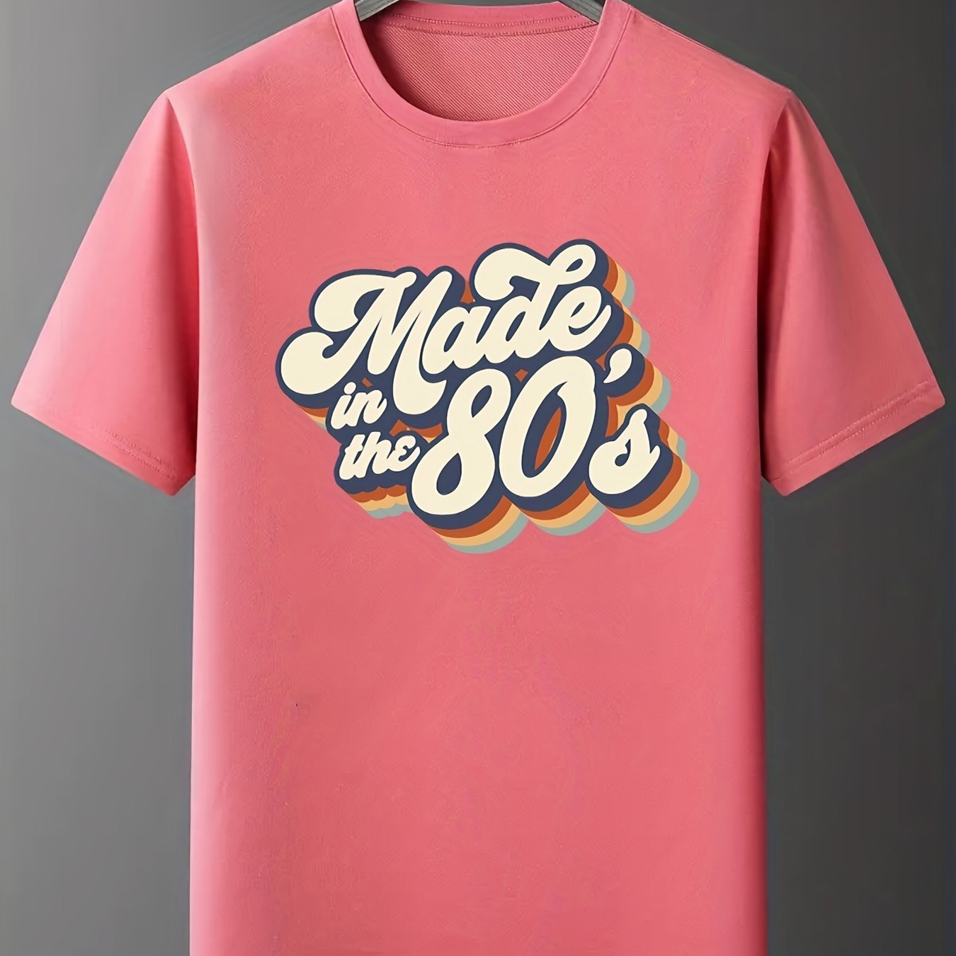 gbolsos  "Made In The 203.2cms" Letter Print T-shirts, Crew Neck Short Sleeve Summer Sports Top, Women's Clothing
