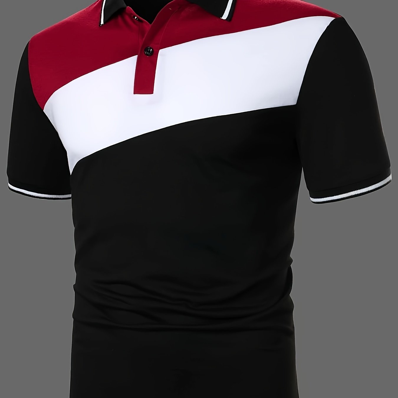 Men's Slim Casual Multi Color Striped Polo Shirt