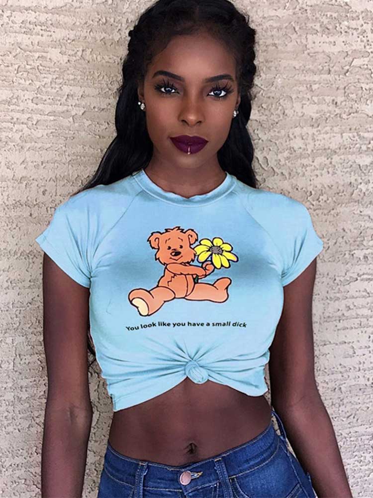 Gbolsos Cute Crop Top T-shirts Tie Dye Summer Tops Casual Cat Print Graphic Tees Short Sleeve T-shirt Ladies Purple Tee Shirt Basic Top