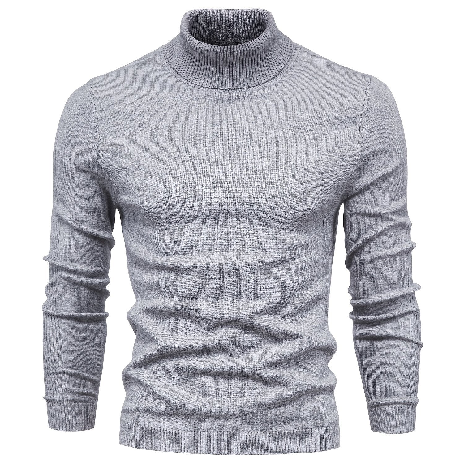 Best Sellers Autumn Winter Pullover Men O-neck Solid Turtleneck Sweaters