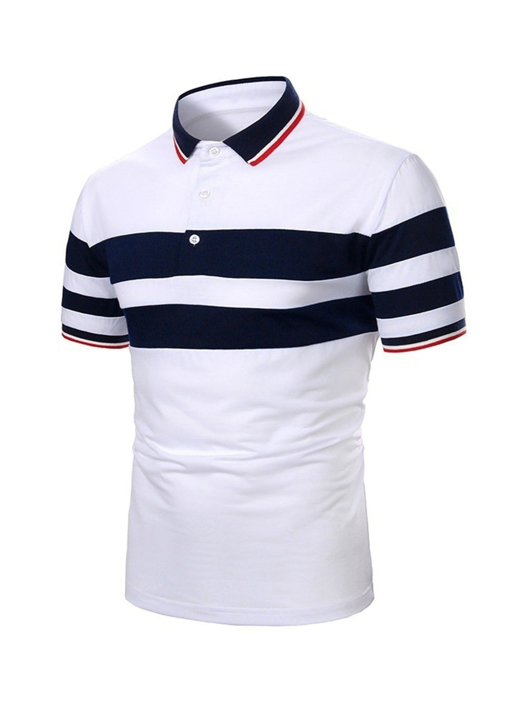 Men's Casual Striped Short Sleeve Polo Shirts