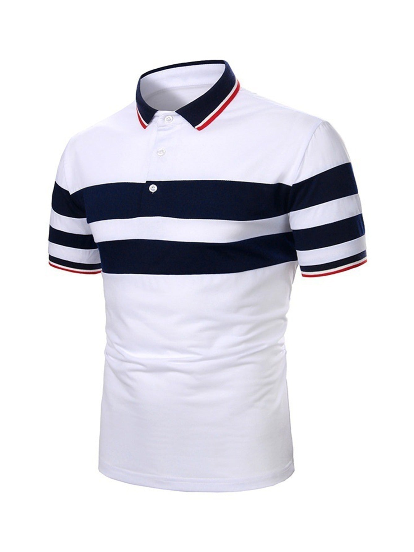 Men's Casual Striped Short Sleeve Polo Shirts