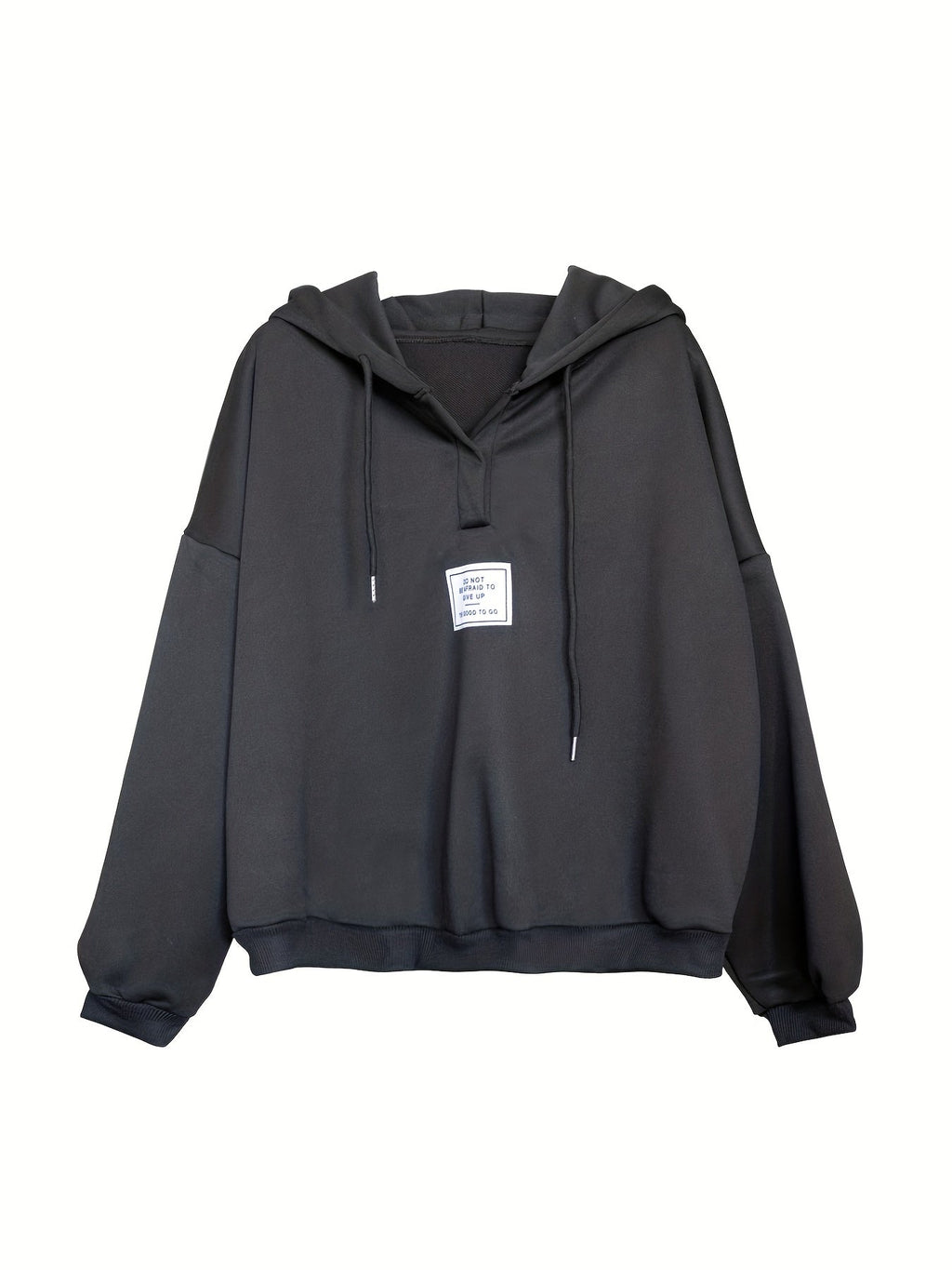 2025 gbolsos  Solid Active Hooded  Sweatshirts, Drawstring Fleece Lined Loose Hoodie, Women's Clothing