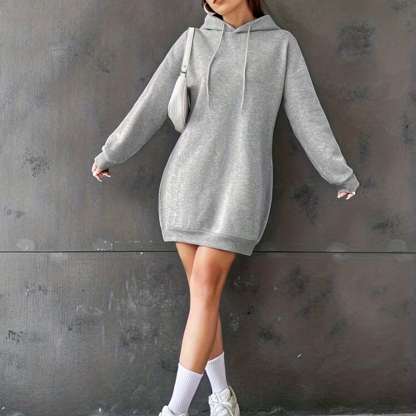 gbolsosWomen's Long Length Solid Color Sports Sweatshirt, Hooded Casual Sports Sweatshirts, Women's Sporty Sweatshirts