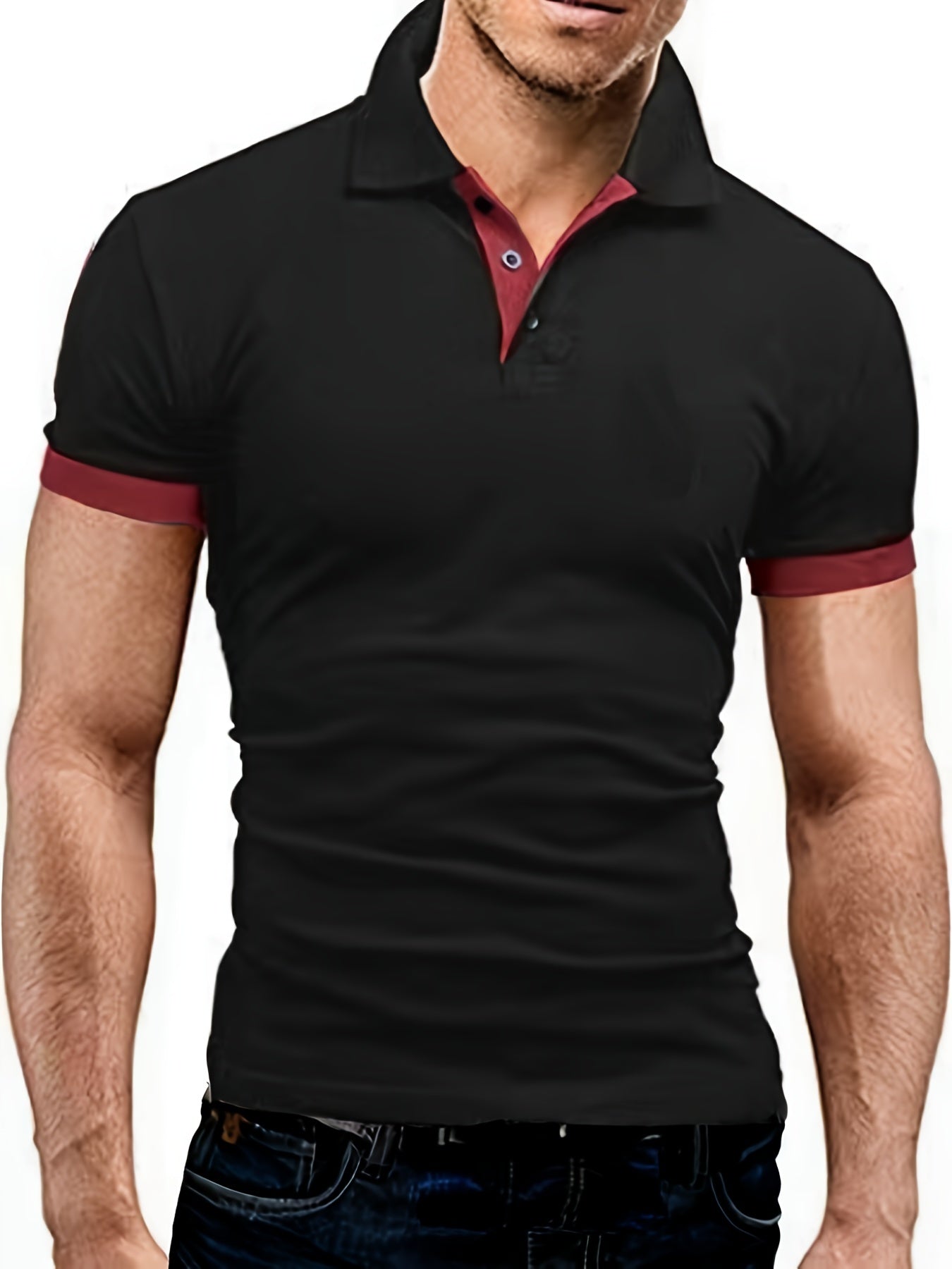 Men's Short Sleeve Casual Slim Fit Polo Shirts