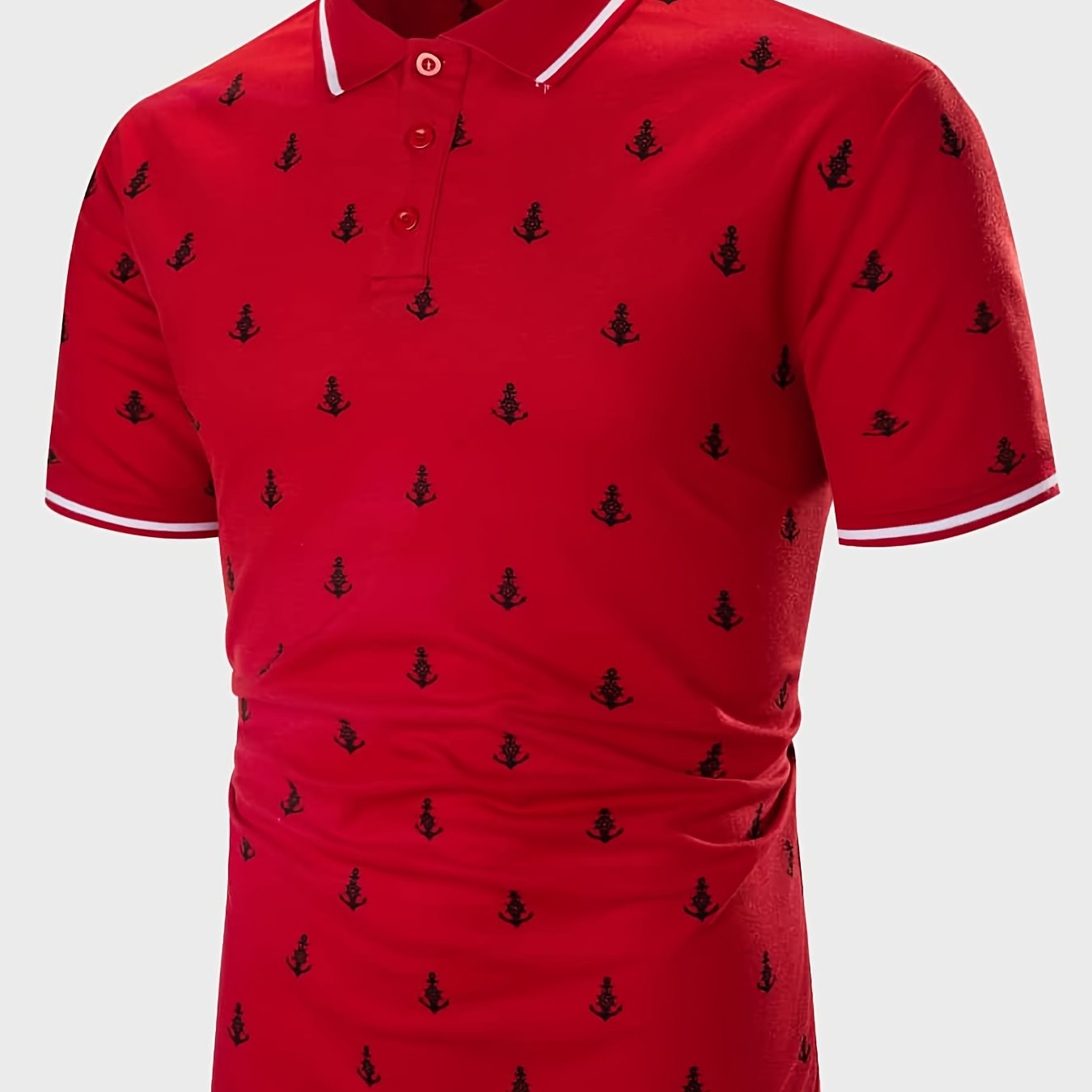 Men's Polo Shirts, Casual Solid Color Prints Slim Fit Lapel Cotton Polo Shirt Best Sellers