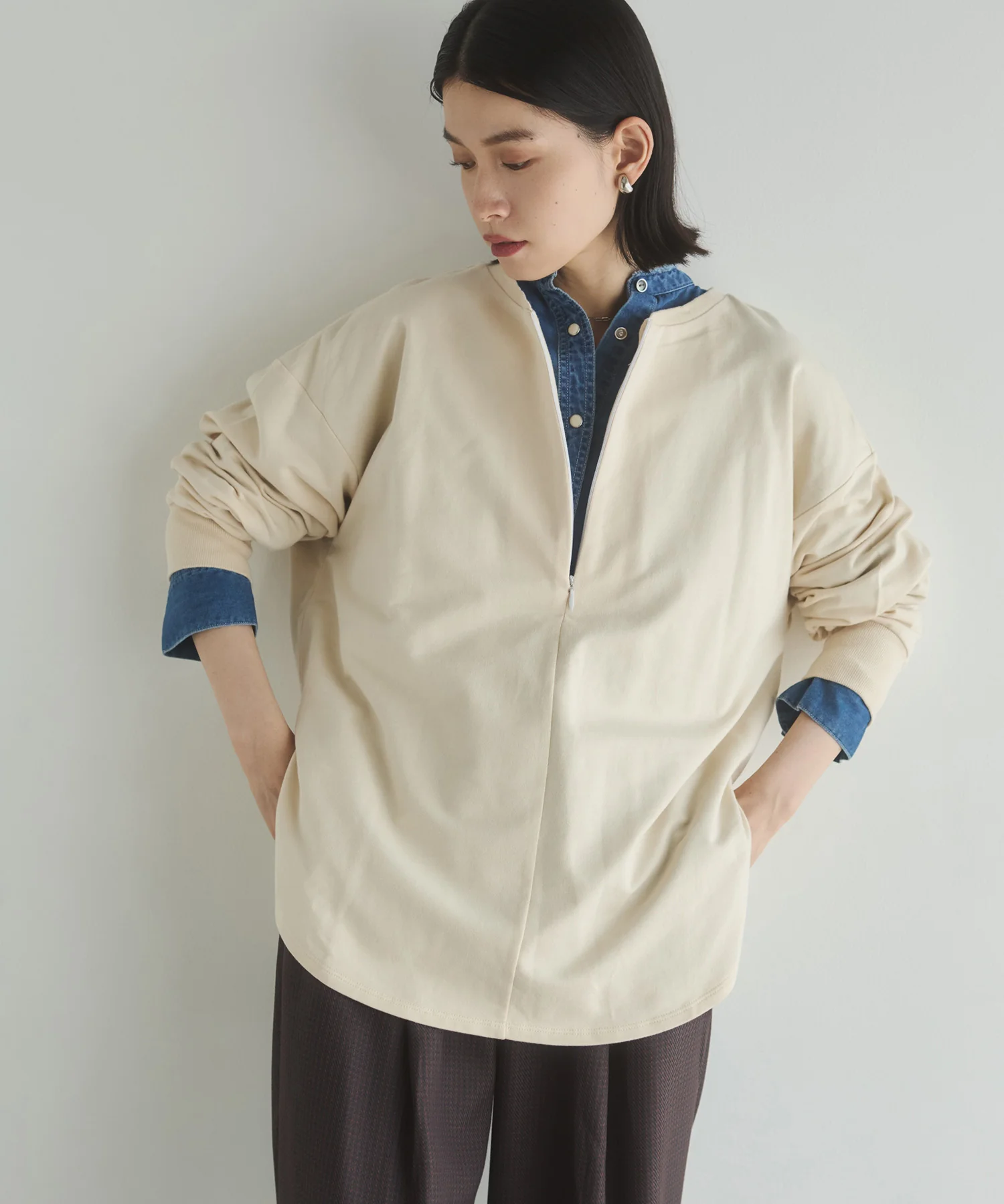 【WEB限定/別注】2WAY ハーフジップスウェット