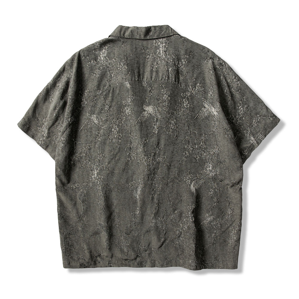 和風ジャカード半纏風シャツ半袖 