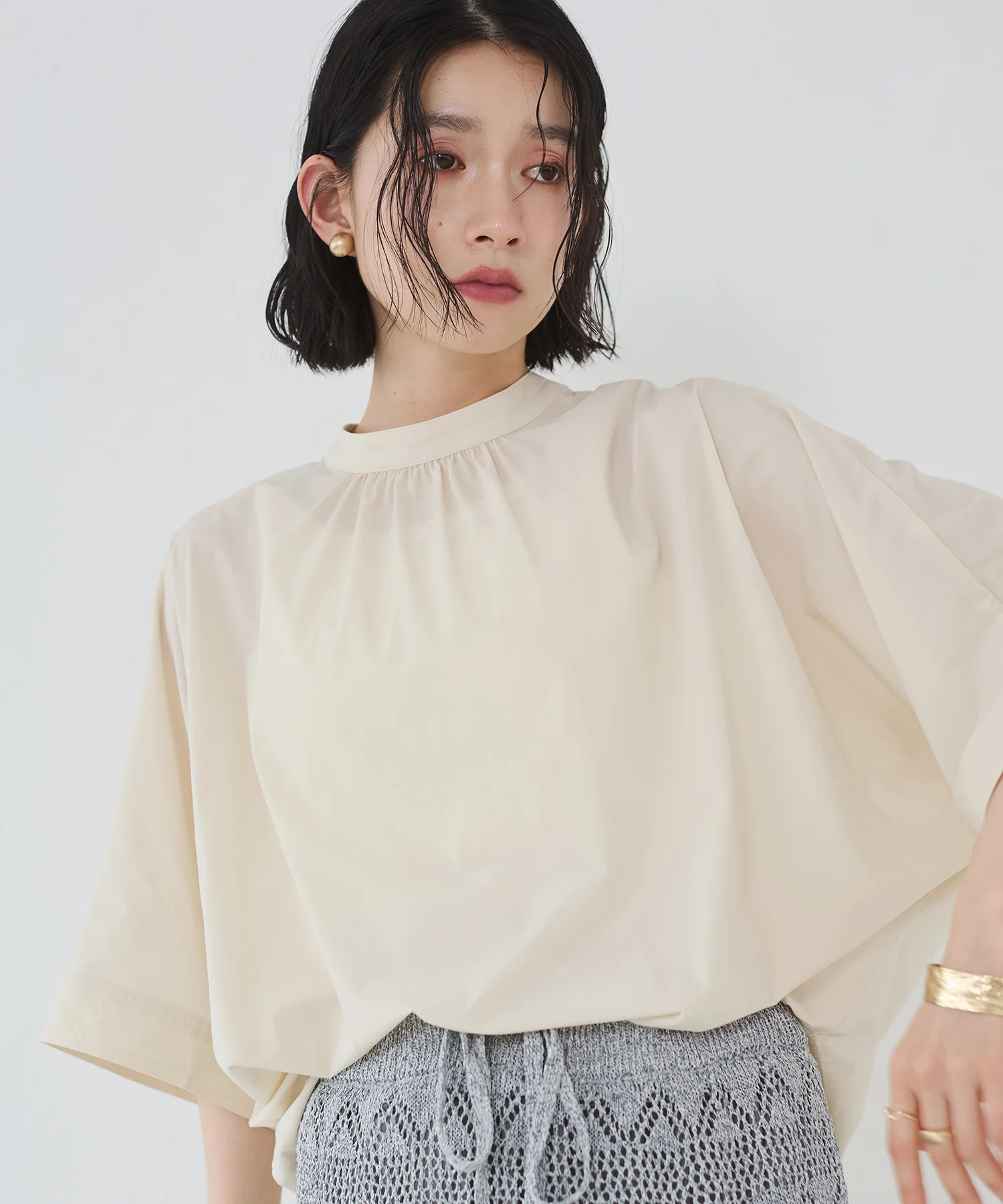 【接触冷感】ドルマンシャツ