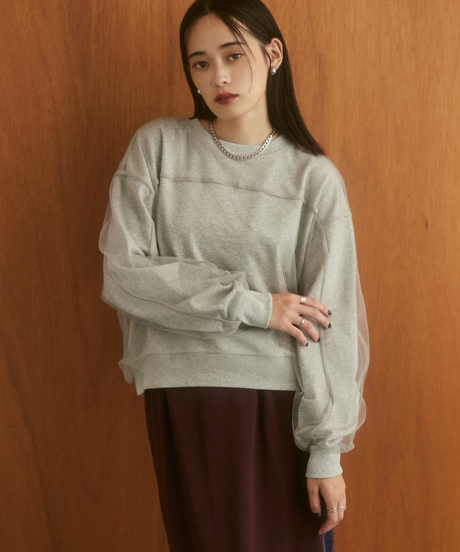 【新色追加】チュールスウェット トップス