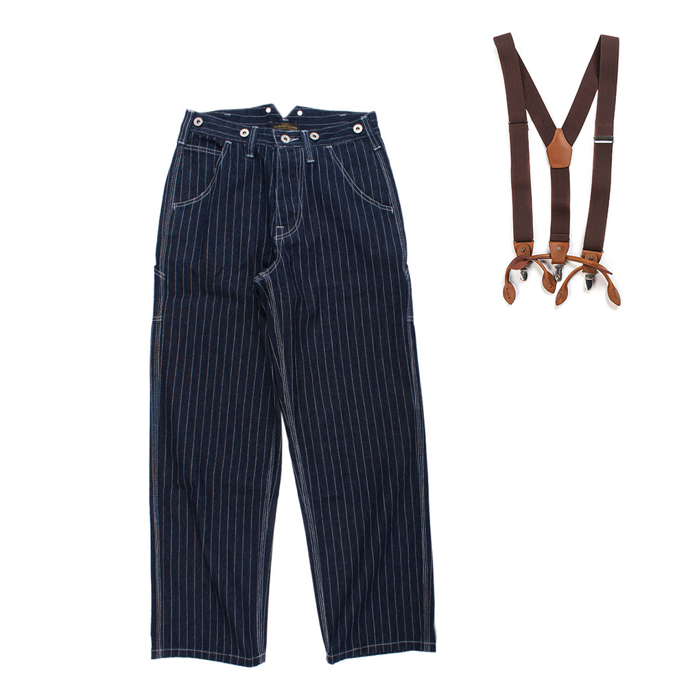 ストライプ柄サロペット　アメカジ