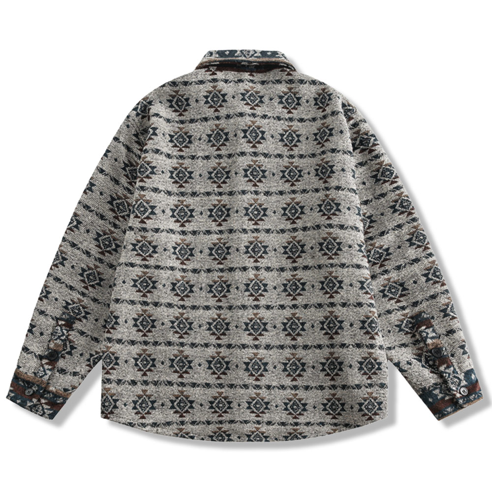 ナバホ柄ジャカード織りシャツジャケット