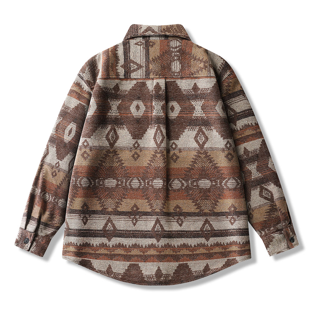 ナバホ柄先染め　ラシャシャツジャケット