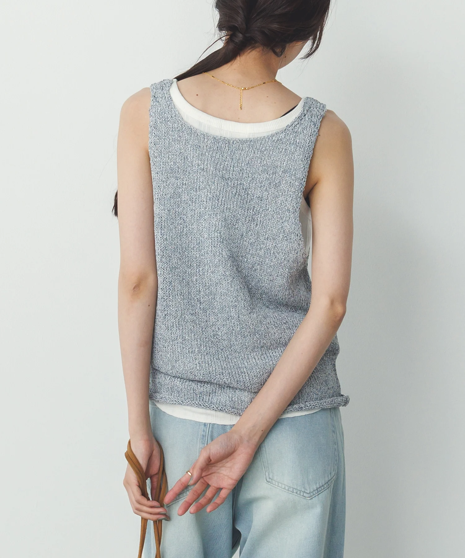 ペーパーヤーン オーバーニットタンク