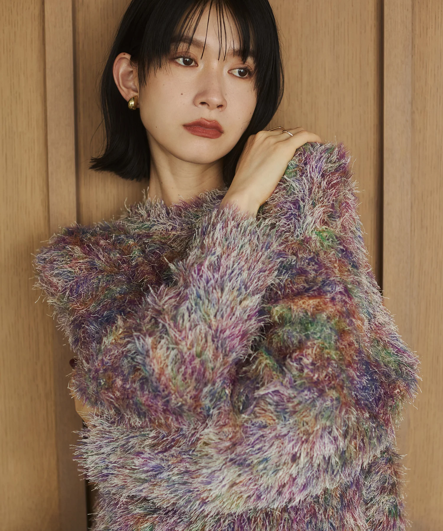 ミックス シャギーニット