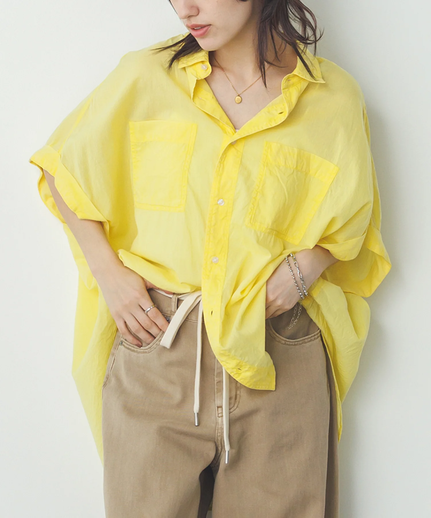 コットンボイル 半袖シャツ