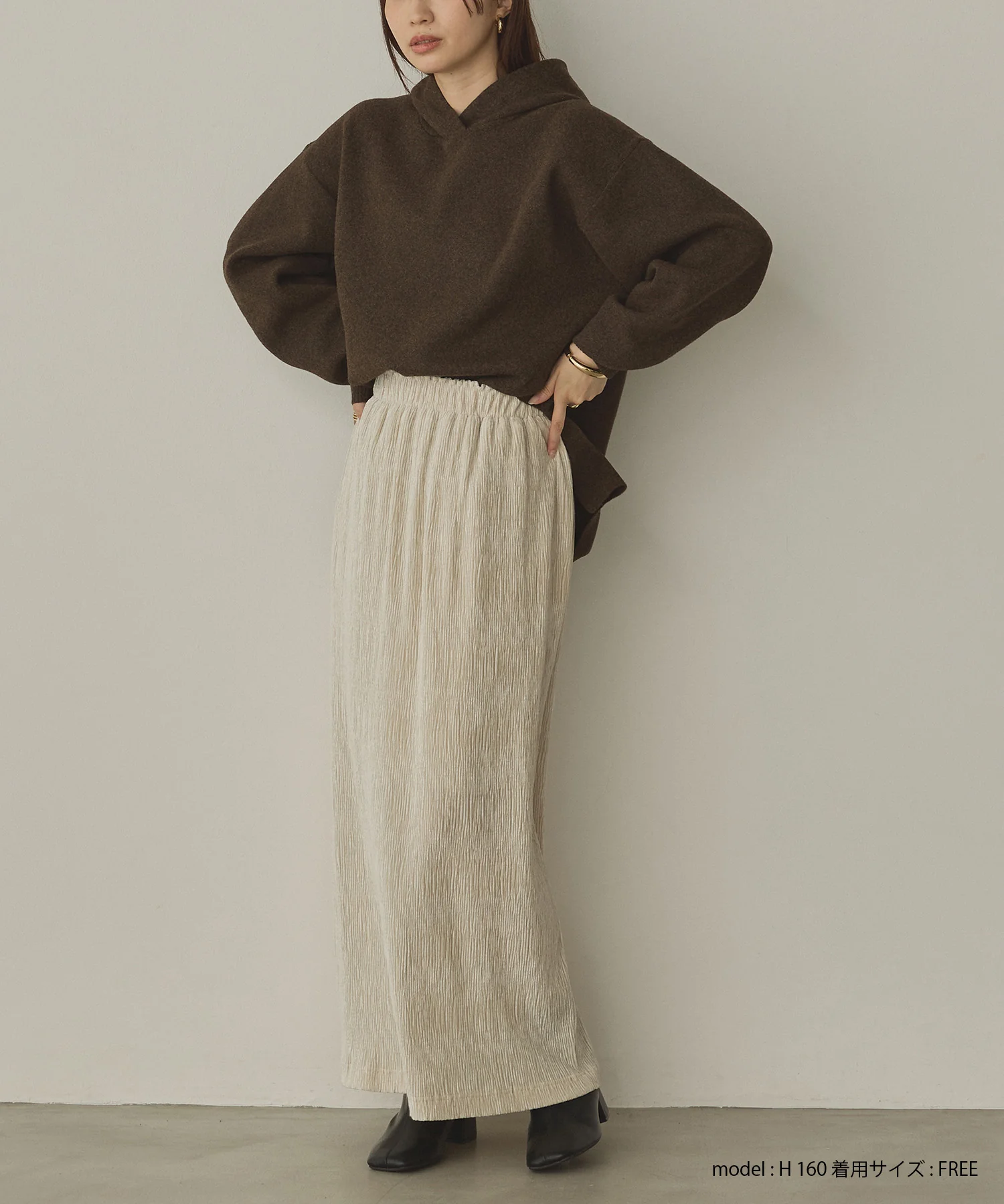 ニット フードパーカー