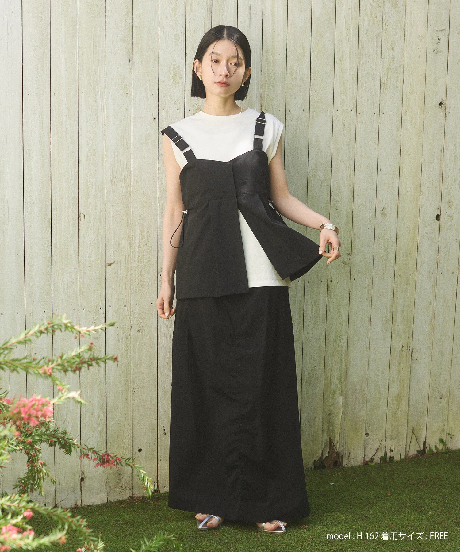 【接触冷感】シャーリング カーゴスカート