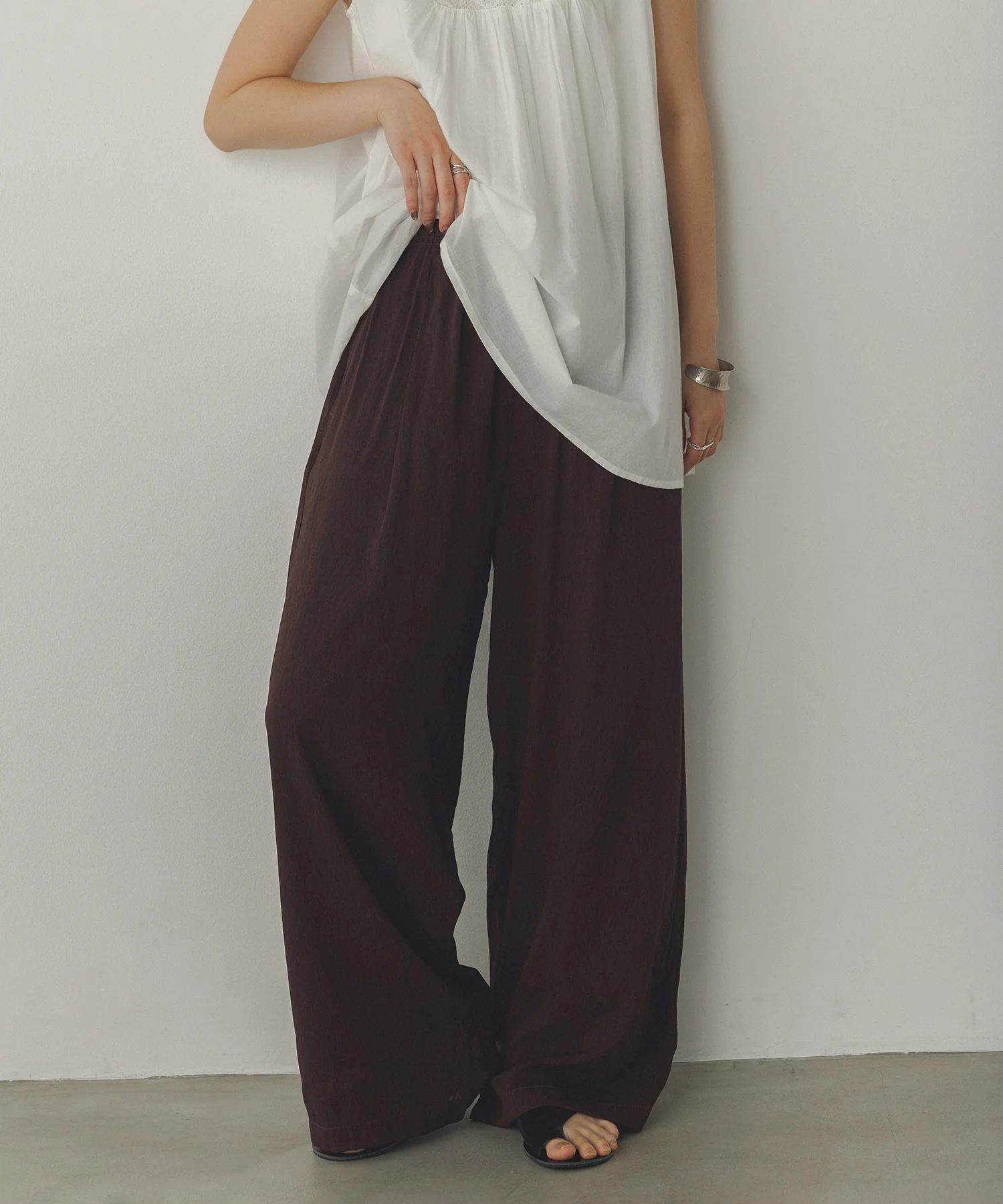 シアー ストレートパンツ