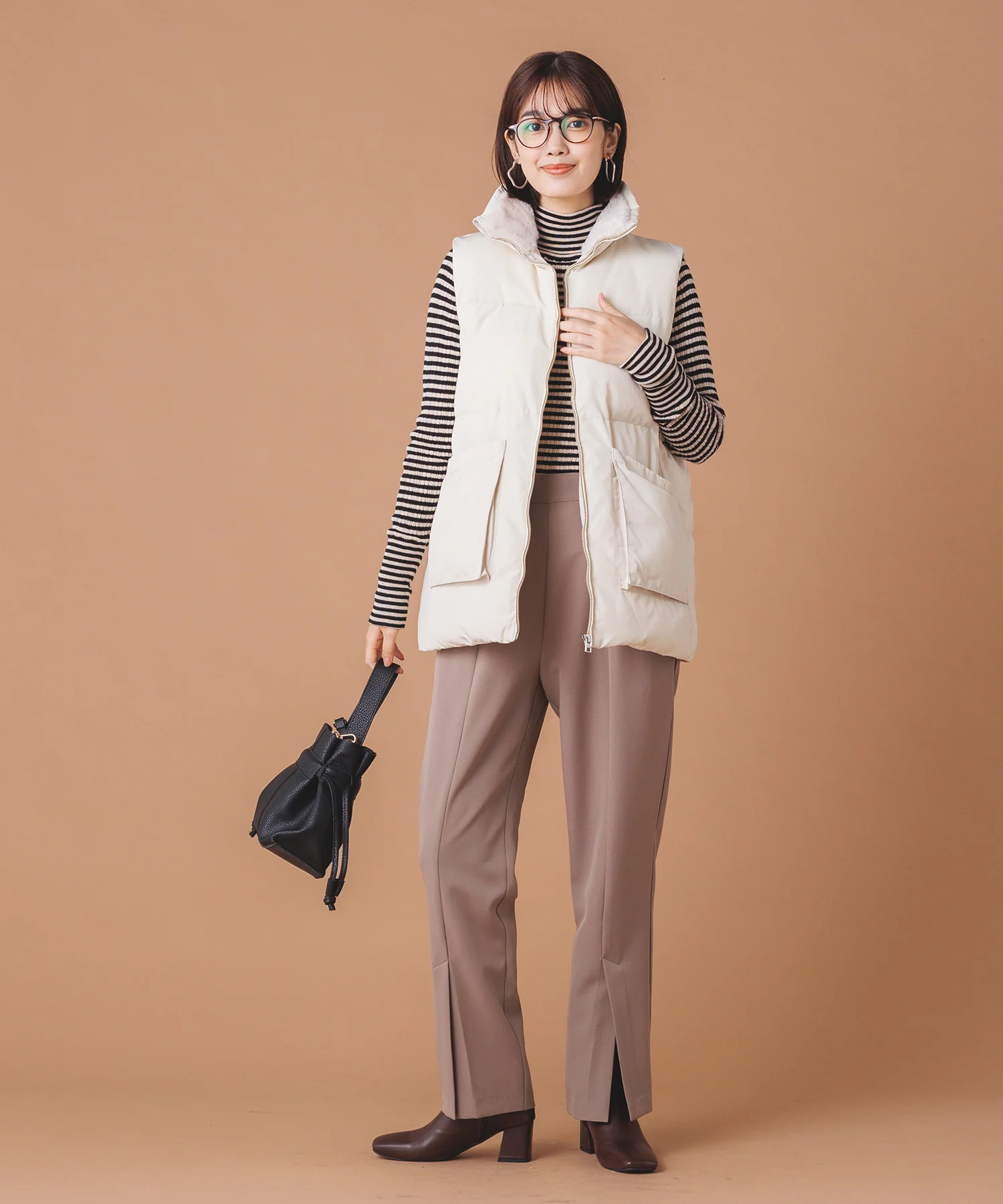 【ストレッチ】センターベンツ テーパードパンツ