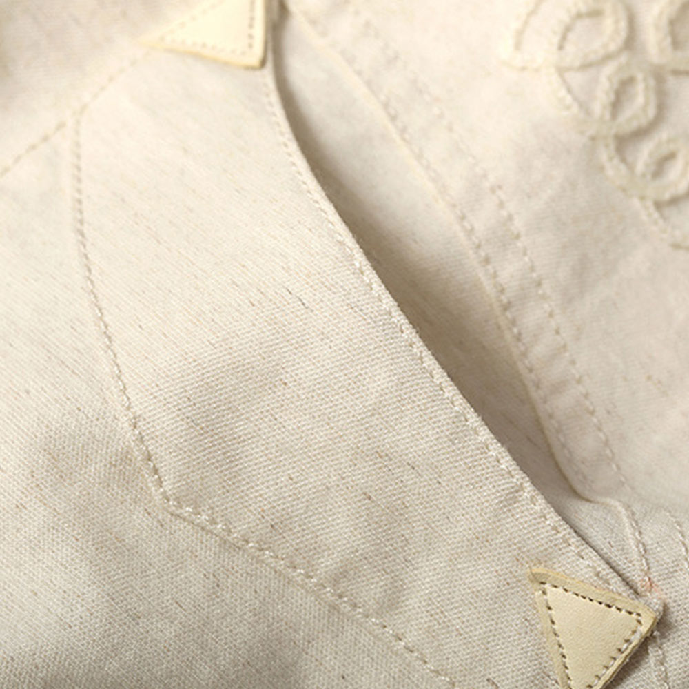 「たづな」 アメカジウエスタン風リネン混半袖シャツ