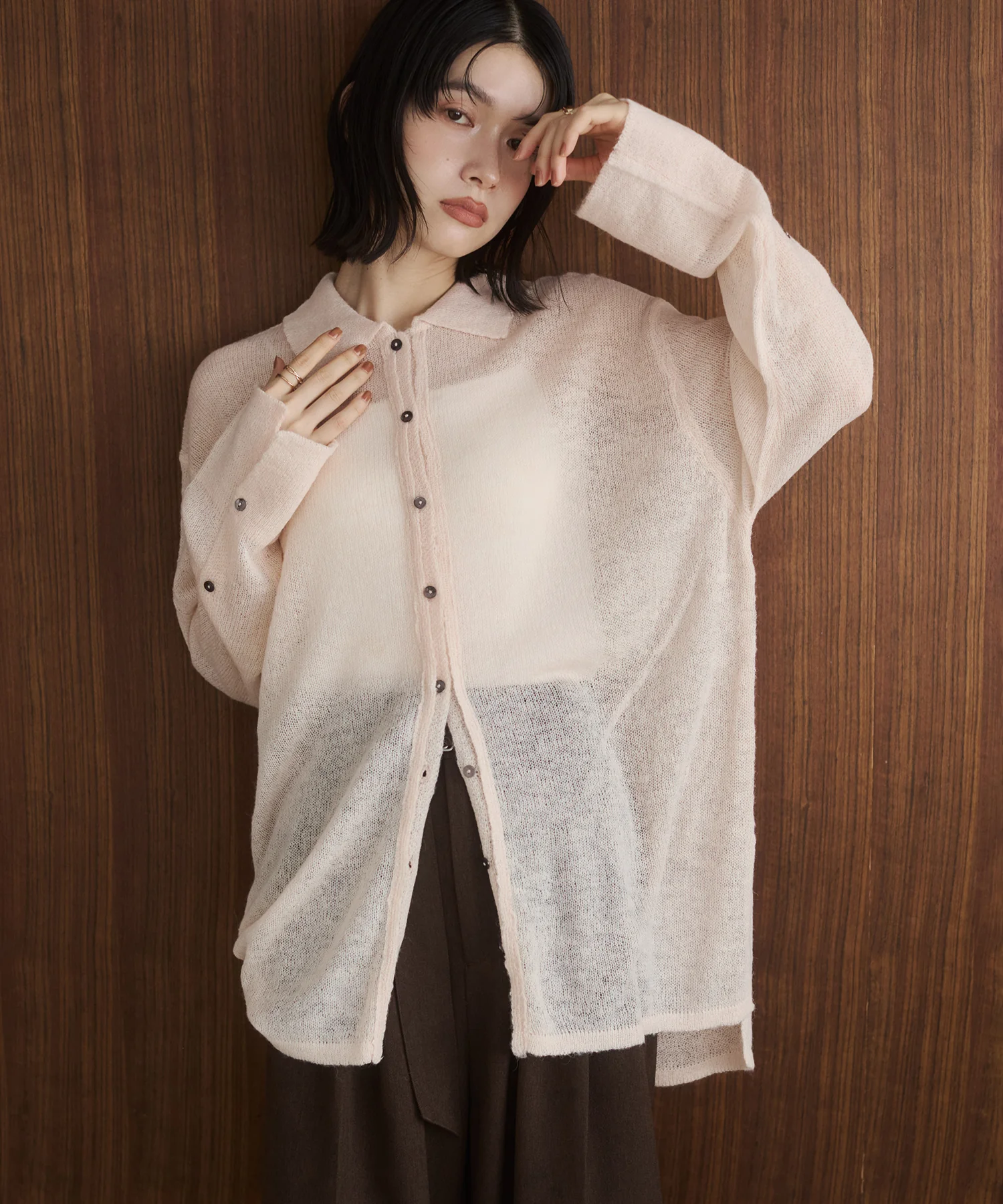 アルパカニット シアーシャツ