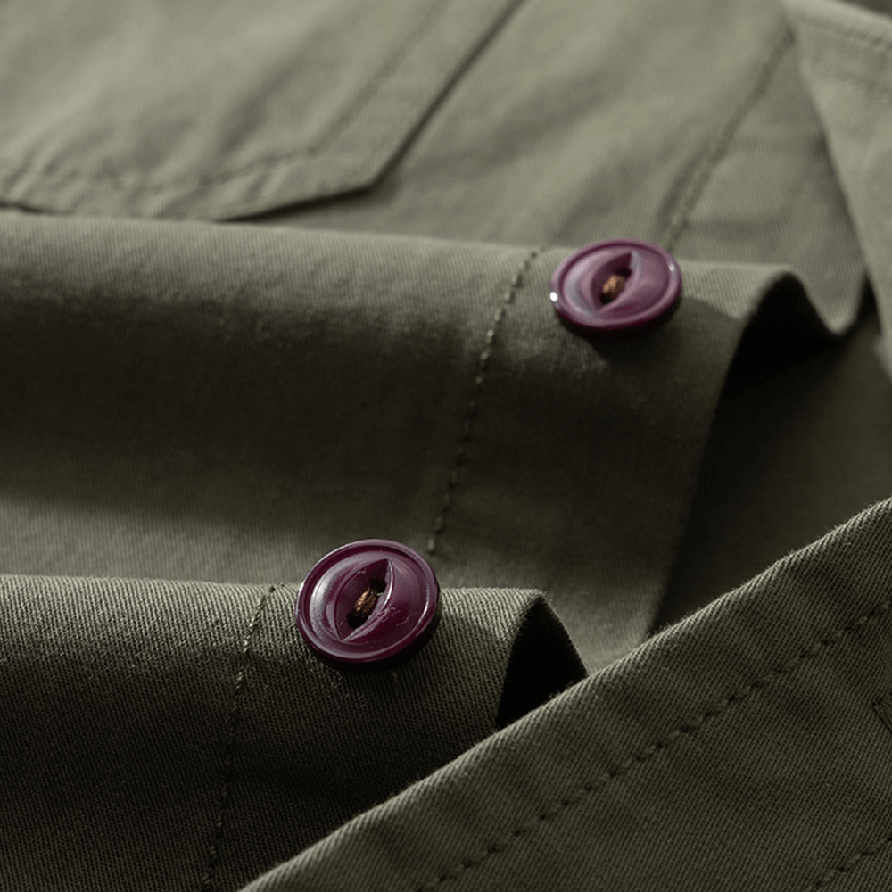 メンズコットンワークシャツ半袖夏