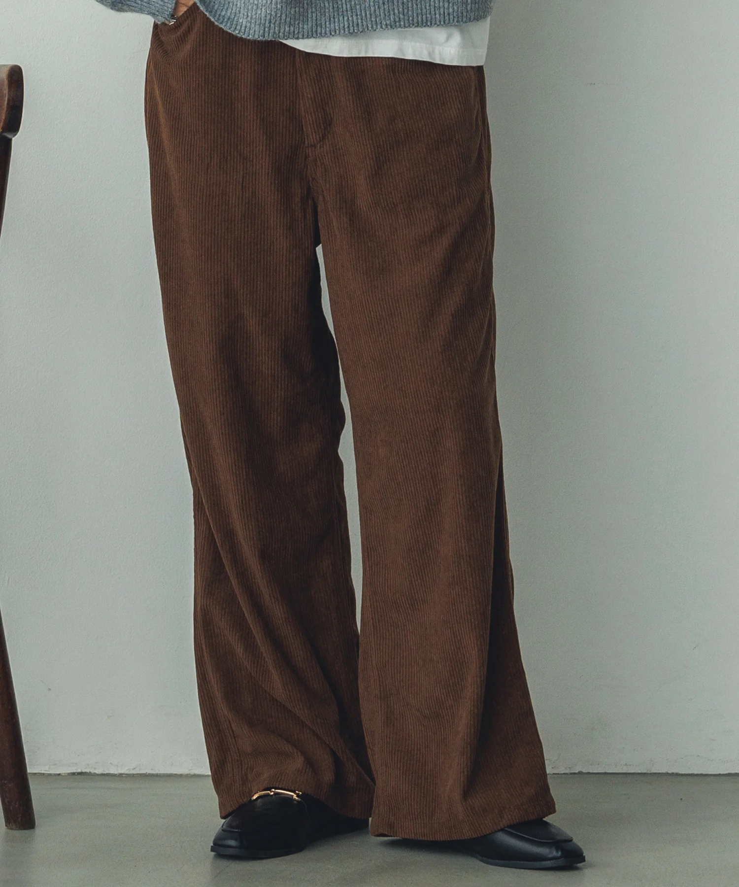 コーデュロイ ワイドストレートパンツ