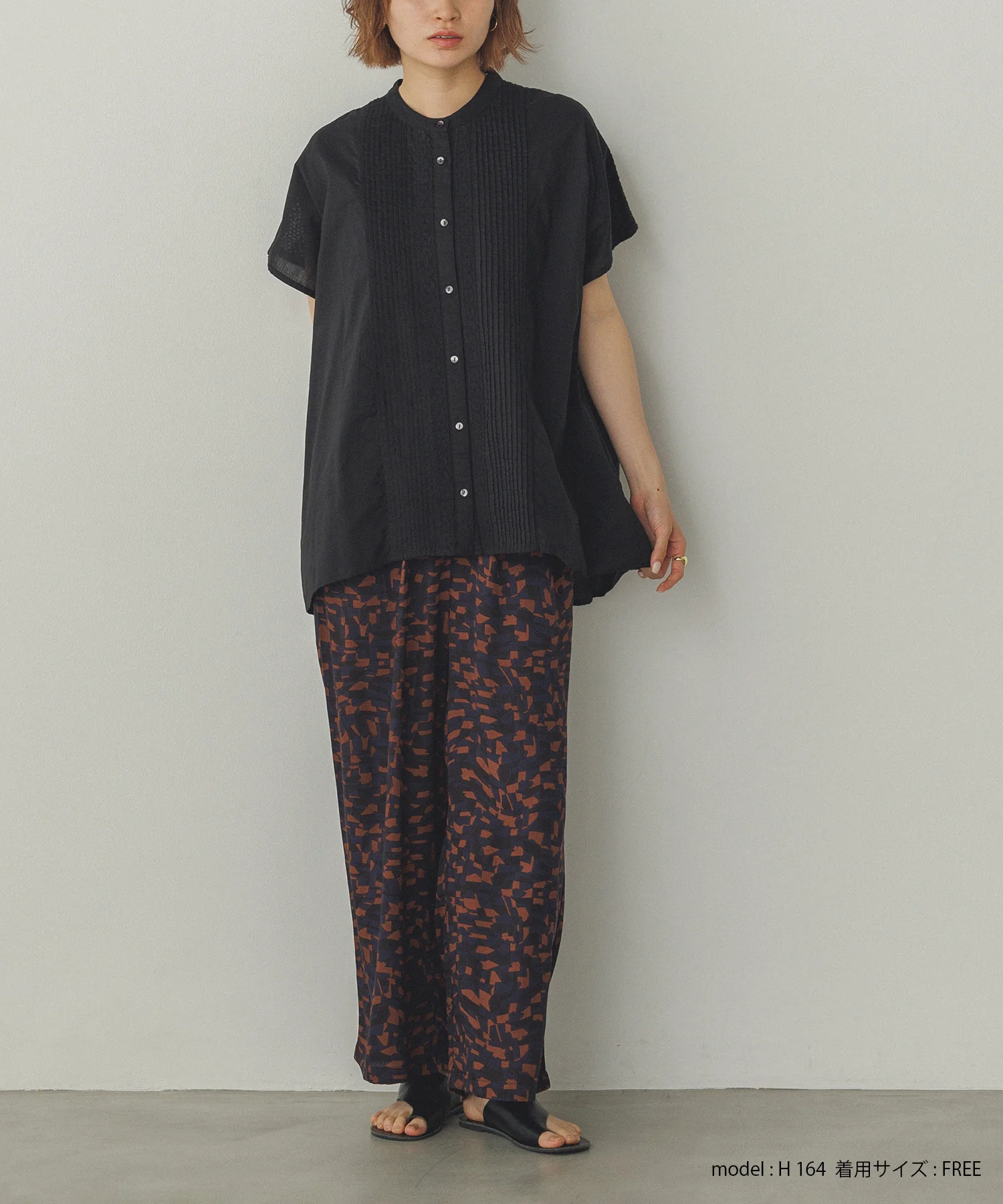 ピンタック レースシャツ