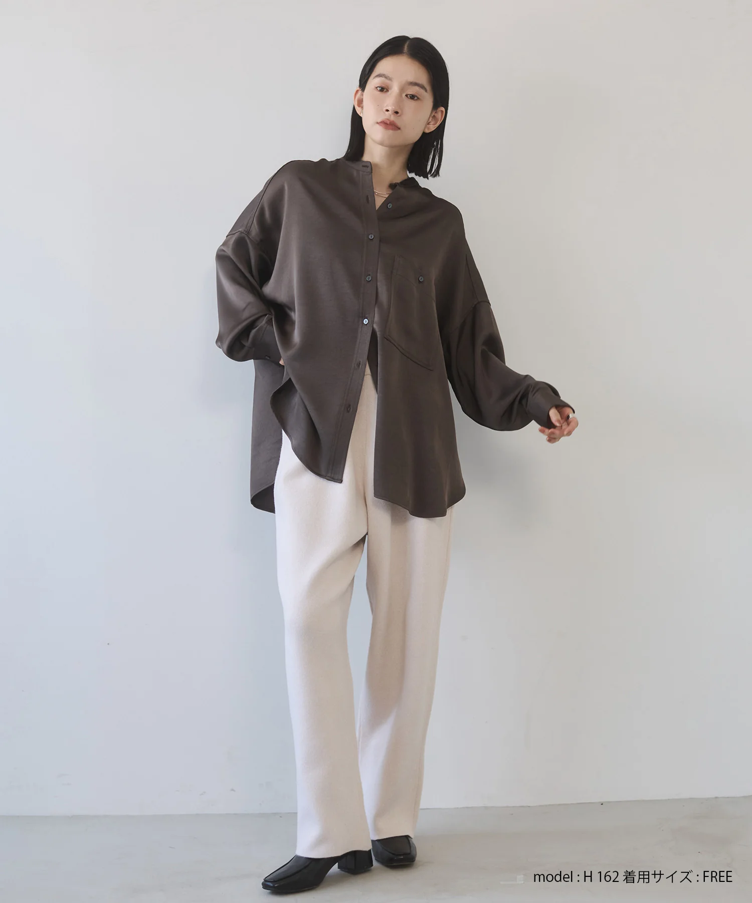 マットサテン オーバーシャツ