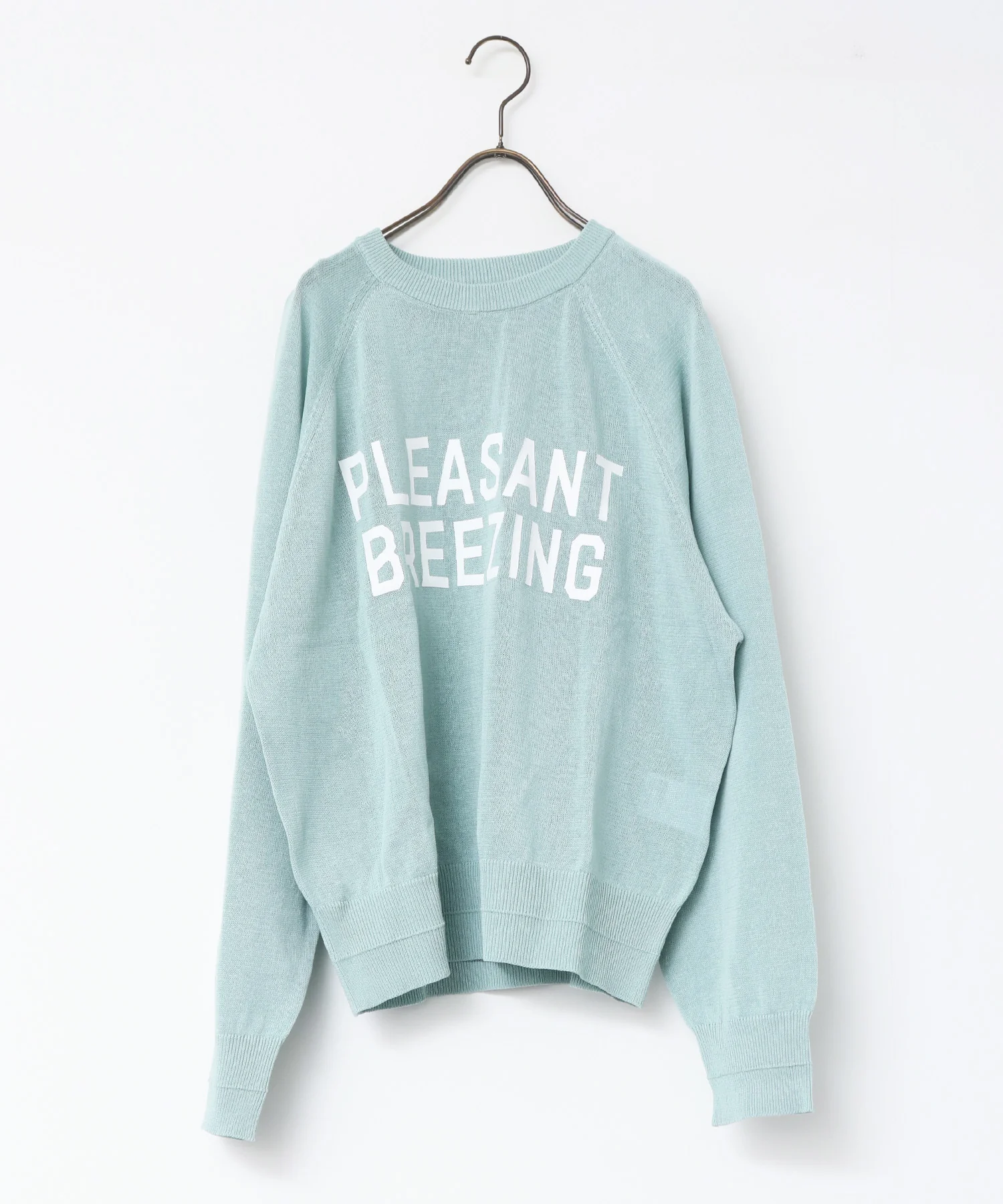 ペーパーライクシアー ロゴプリントニット