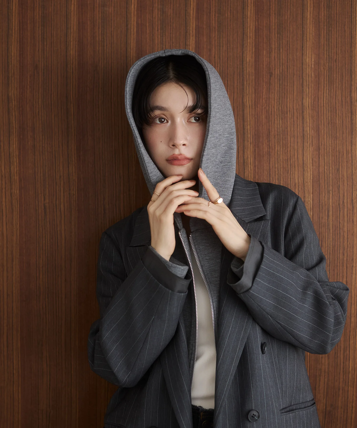 ストライプ ダブルジャケット