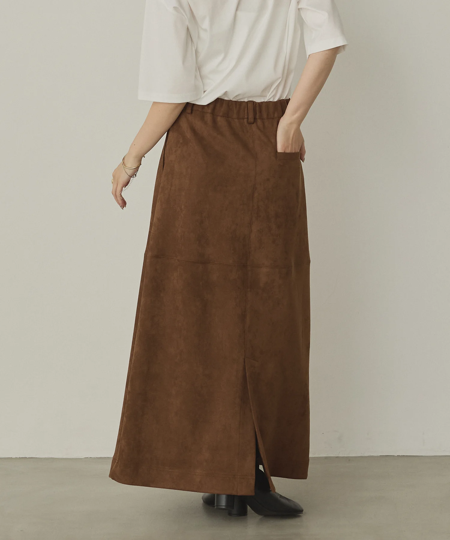 フェイクスウェード ロングスカート