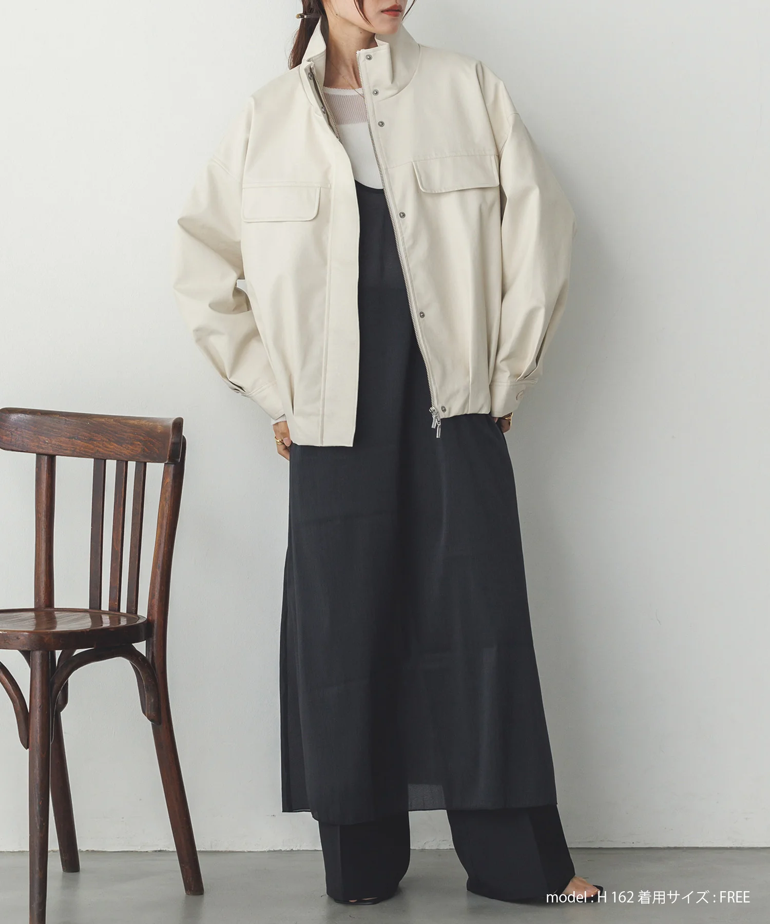 フェイクレザー オーバーブルゾン