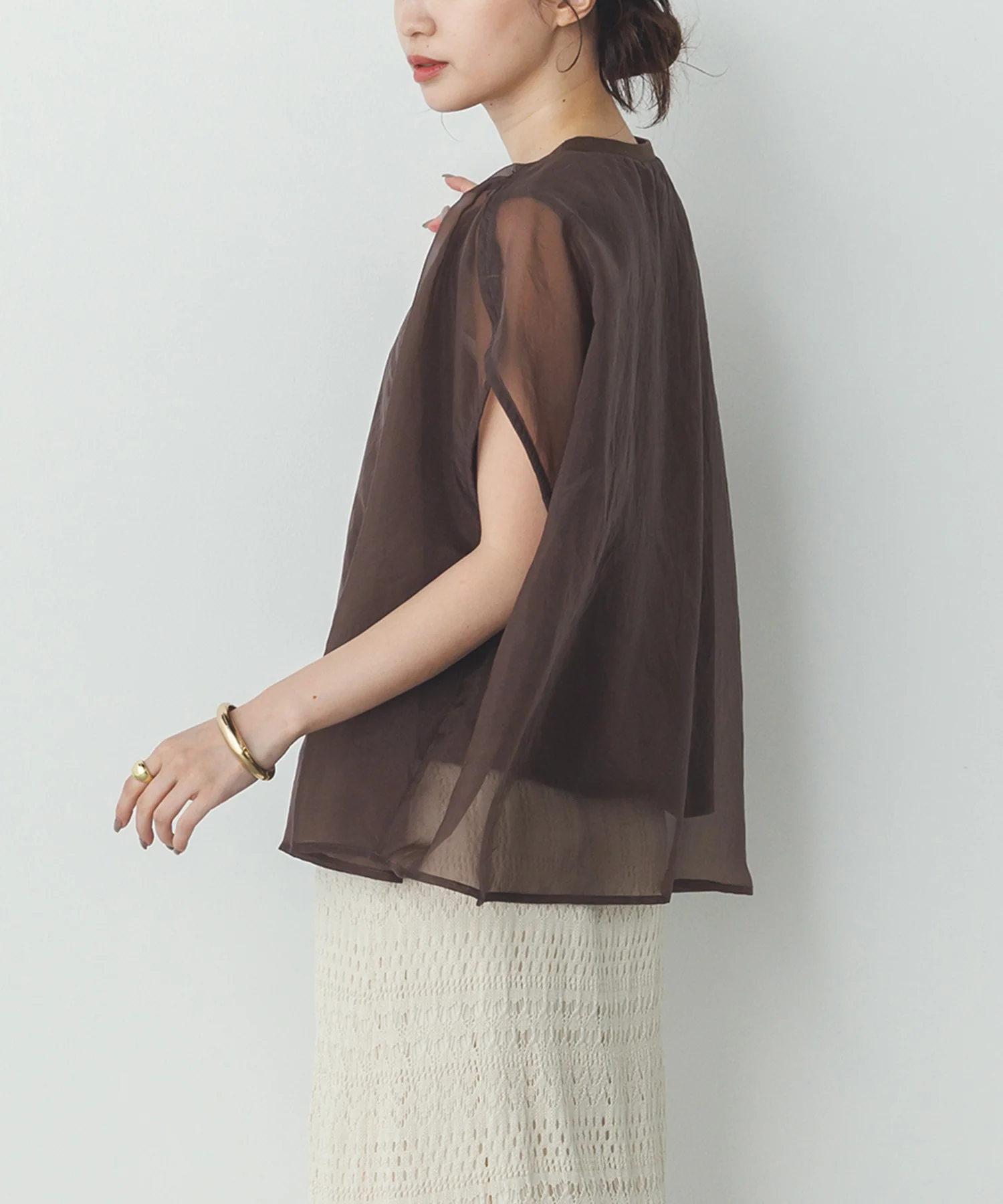 ニュアンス シアーレイヤードトップス